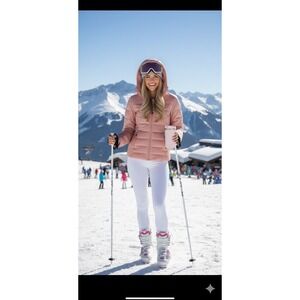 SPYDER Clara Puffer Jacket NWT Misty Rose Pink Hooded Full Zip S MSRP $199 Ski